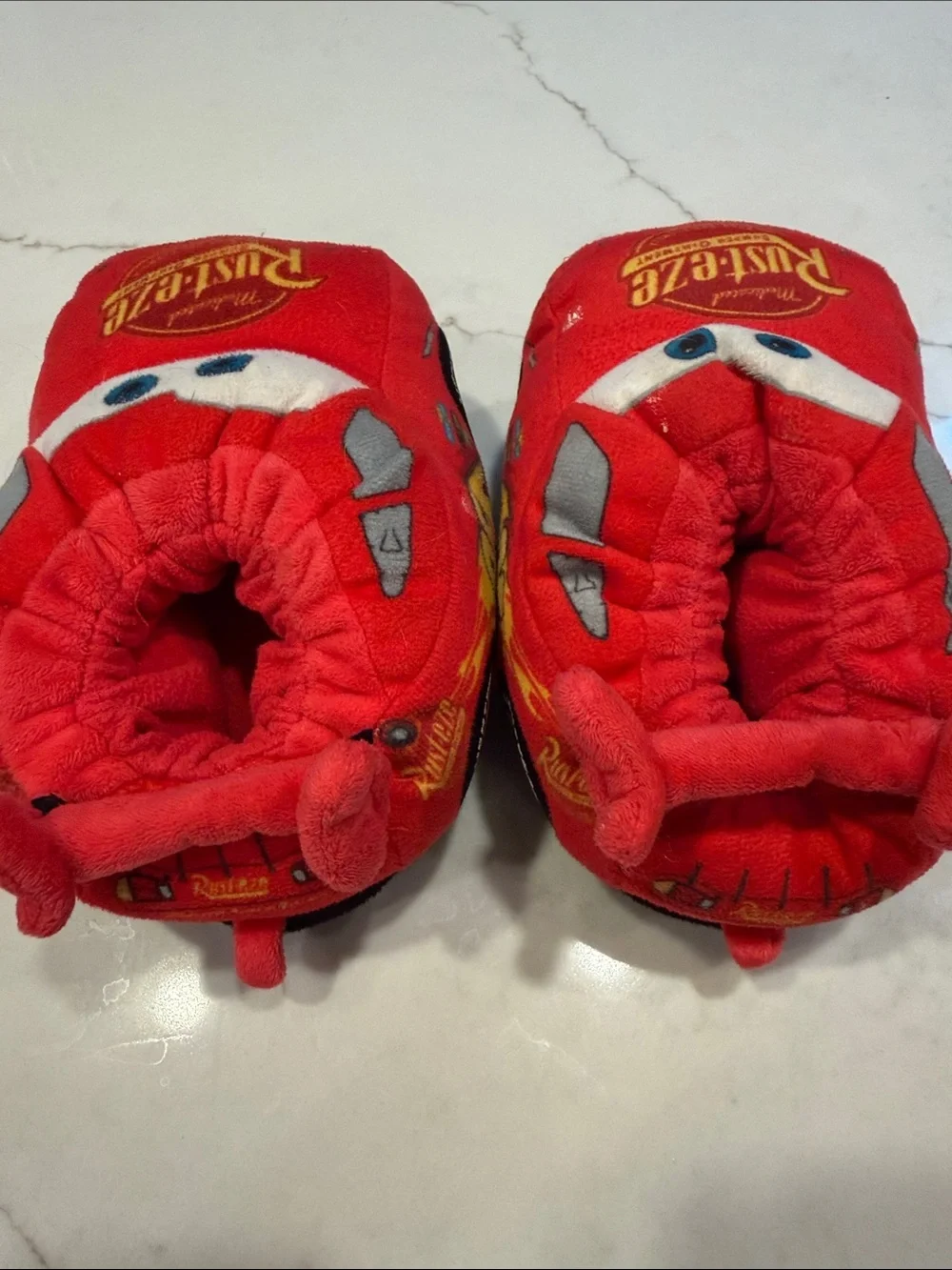 Rust-eze Lightning McQueen Plush Slippers - Red